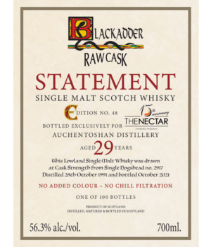 Auchentoshan 1991 29y 56,1° Nectar (Blackadder - Raw Cask)