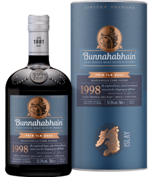 Bunnahabhain 1998 24y Manzanilla Finish Feis Ile 2003 Incl. Doos