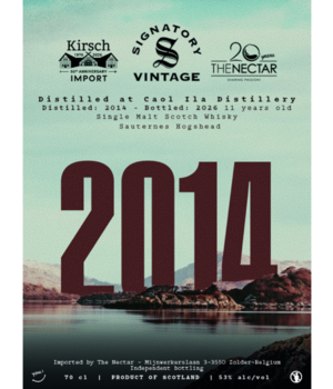 Caol Ila 2014 11y The Nectar & Kirsch, Sauternes Matured (Signatory - The Nectar And Kirsch)
