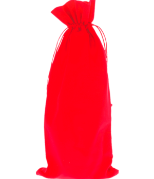 Fluweel Luxe Flessenzakje - Rood - 16x37cm