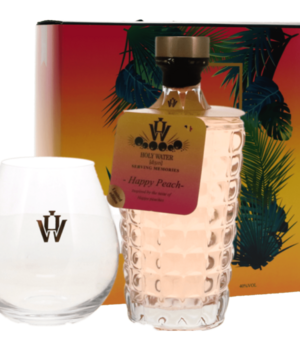 Holy Water Happy Peach 50cl + Glas