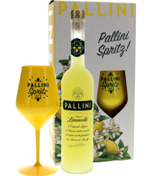 Pallini Limoncello 50cl + Yellow Spritz Glas Incl. Doos