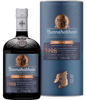 Bunnahabhain 1998 24y Manzanilla Finish Feis Ile 2003 Incl. Doos