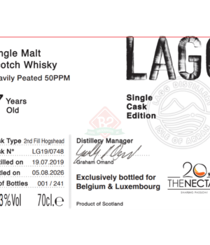 Lagg Single Cask 2019 7y For The Nectar