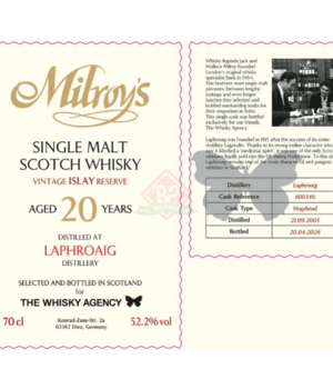Laphroaig 2005 20y (The Whisky Agency - Milroy's For Twa)