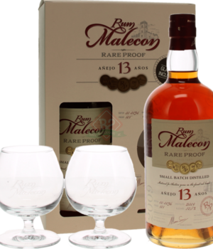 Malecon Rare Proof 13y + 2 Glazen Incl. Doos