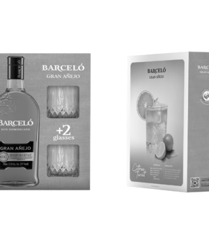 Barcelo Gran Anejo + 2 Glazen