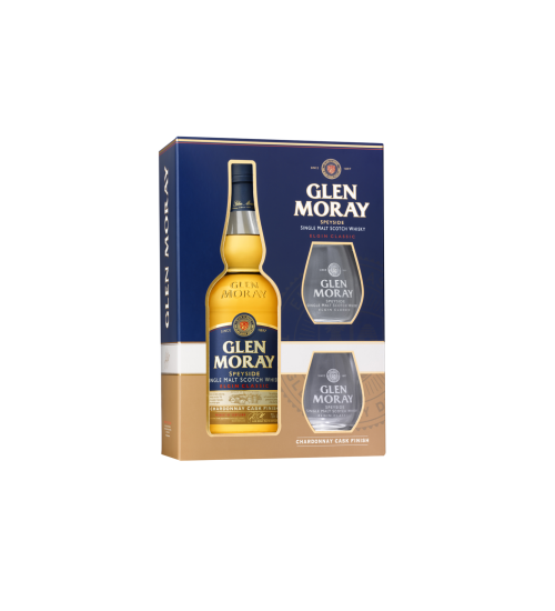 Glen Moray Classic Chardonnay Finish + 2 Glasses - 1