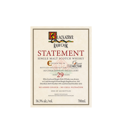Auchentoshan 1991 29y 56,1° Nectar (Blackadder - Raw Cask)