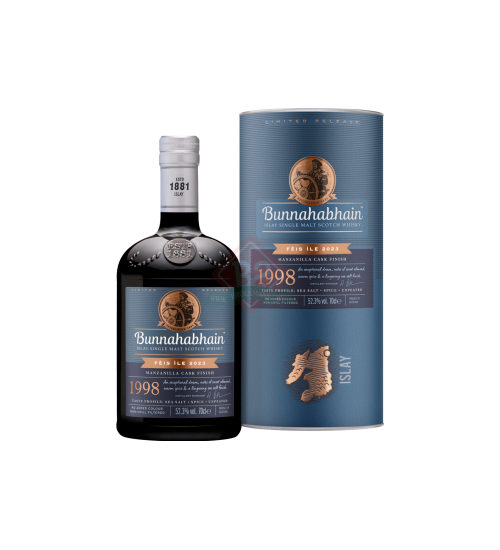 Bunnahabhain 1998 24y Manzanilla Finish Feis Ile 2003 Boîte Incl.