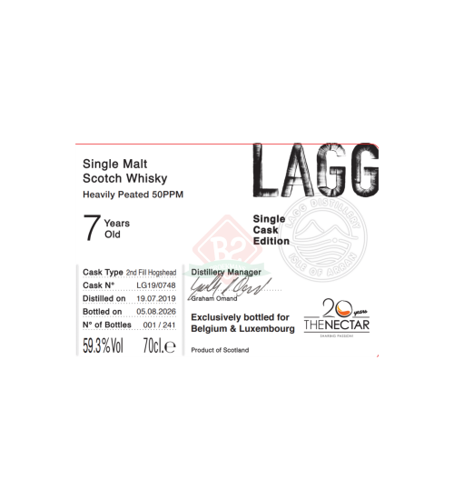 Lagg Single Cask 2019 7y For The Nectar