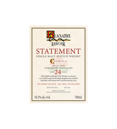 Ledaig 1997 24y Barc (Blackadder Statement)